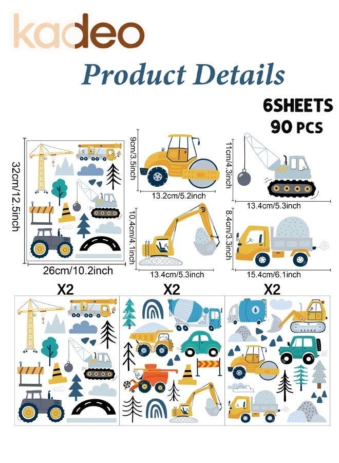 kadeo Construction Vehicle Wall Decals, Waterproof, PVC Material Wallpaper, Reusable Peel and Stick Vinyl Stickers for Kids’ Room,  Nursery & Playroom, Removable Truck Wall Sticker Decoration - Image 5